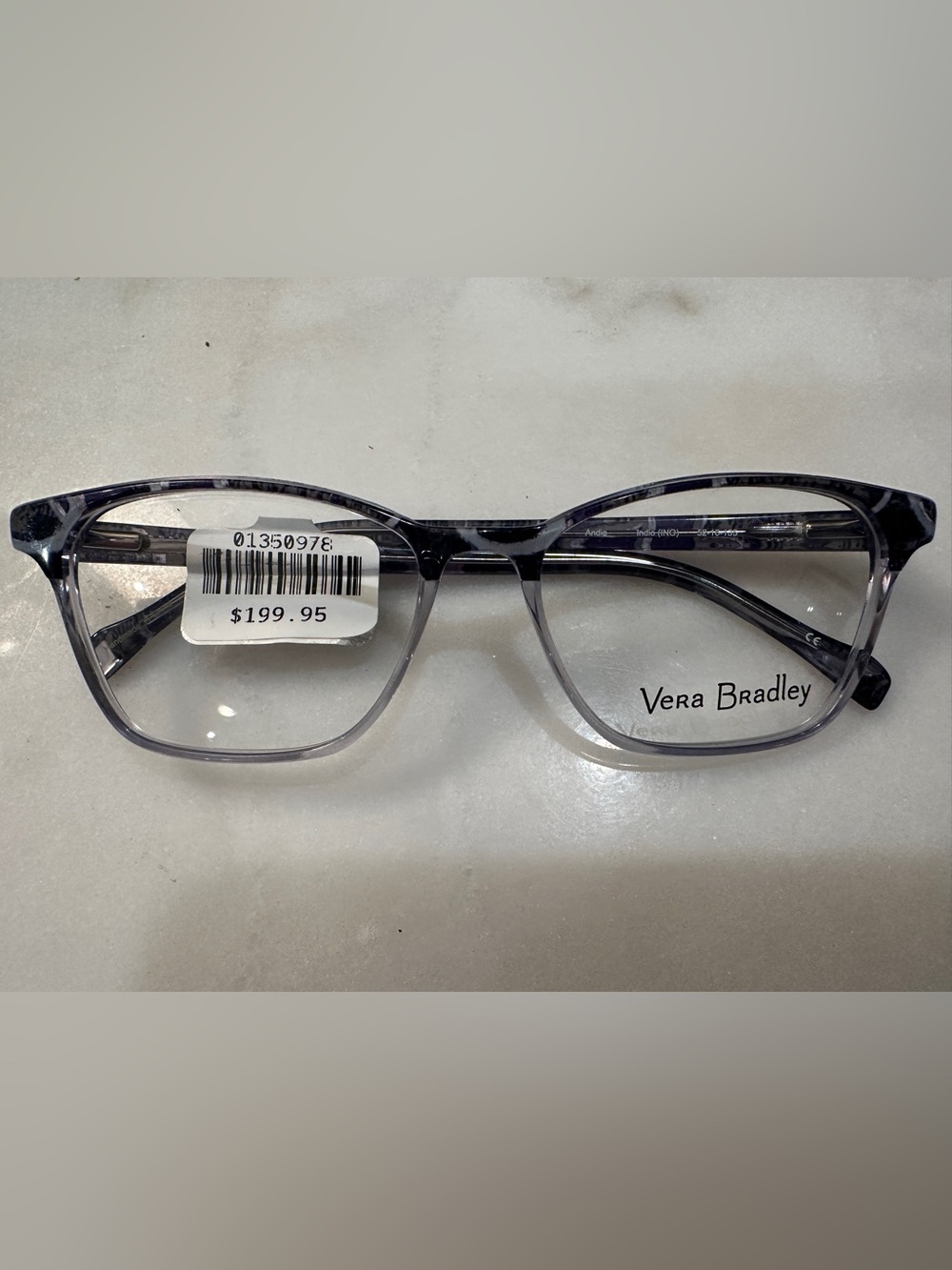 Vera Bradley Blue Crystal Rectangular Eyeglass Frames Designer Optical - NWT